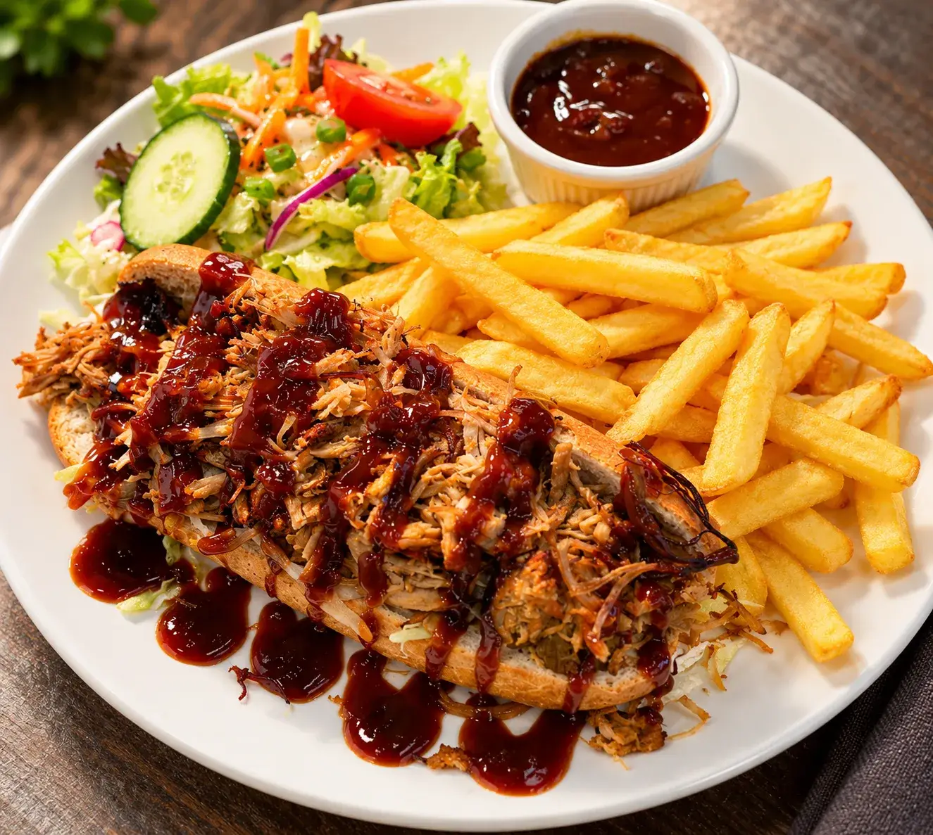 Pulled pork met BBQ-saus